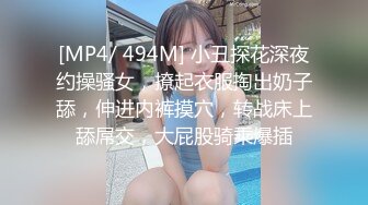 [MP4/ 494M] 小丑探花深夜约操骚女，撩起衣服掏出奶子舔，伸进内裤摸穴，转战床上舔屌交，大屁股骑乘爆插